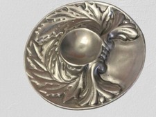 PEWTER Round Dip Dish Art Deco