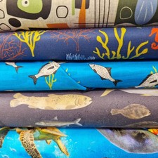 Cotton Ocean Fabric Fish Sea