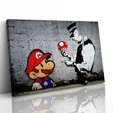 Mario Cop Police Banksy Canvas