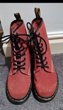 Red suede martens - martens, boots