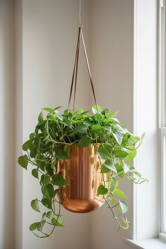 Copper hanging planter - copper,