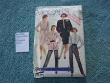 McCALLS SEWING PATTERN: 3878 WOMAN'S SKIRT TROUSER SUIT. BUST 34". 1980S. 