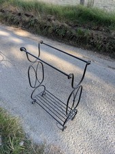 Vintage Cast Iron Forged Style Freestanding Black Towel Rail or Valet