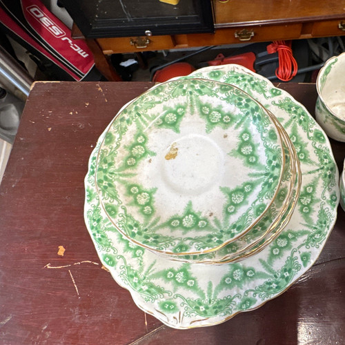 Green white decorated - cup, &
