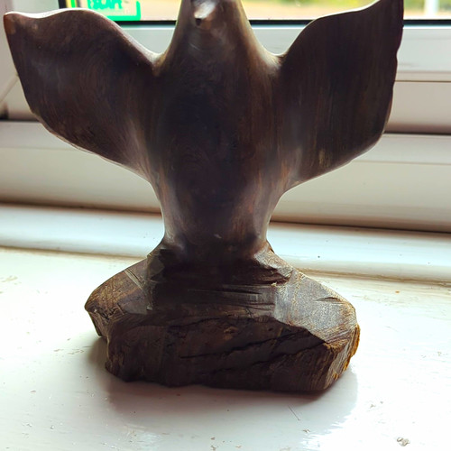 Hand carved wooden eagle - carved,