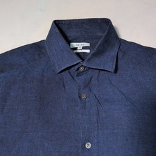 REISS Holland Navy Blue Linen