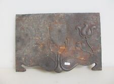Antique Cast Iron Fire Hood Canopy Art Nouveau Vintage Old Floral Flowers