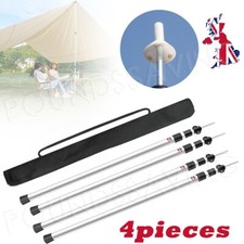 4x 230cm Tent Poles Telescopic Adjustable Awning Canopy Tarp Pole Support Rod UK