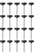 20pcs Tee Wing Knobs Thumb Screws M6x60mm Standard Male Thread Plastic T Handles