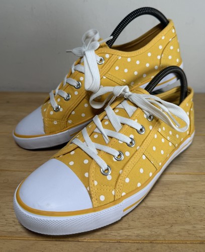 Yellow white polka dot - yellow,