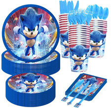 Sonic tableware set Plates cups Banner Kids Birthday party balloons decorations