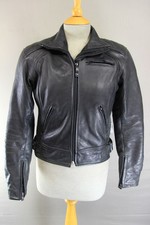 RST BLACK LEATHER BIKER JACKET + REMOVABLE SHOULDER & ELBOW KNOX CE ARMOUR SZ 10