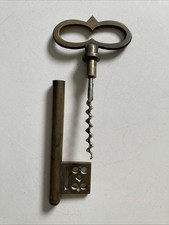 Vintage Brass Key Cork Screw / Bottle Opener