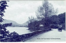VINTAGE B/W POSTCARD -   ON THE ROAD TO GRASMERE CUMBRIA
