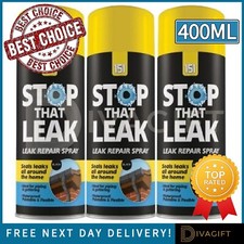 STOP THAT LEAK SPRAY BLACK WATERPROOF SEALANT REPAIR MASTIC GUTTER ROOF 400ML 