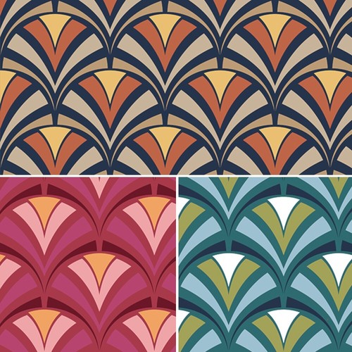 Polycotton fabric art deco - polycotton,