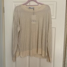 Zara Cream Bead Jumper in Size