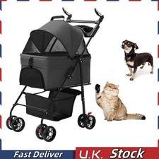 Pet Stroller Dog Cat Puppy Extra Large Pushchair Pram Buggy Folding Walking UK