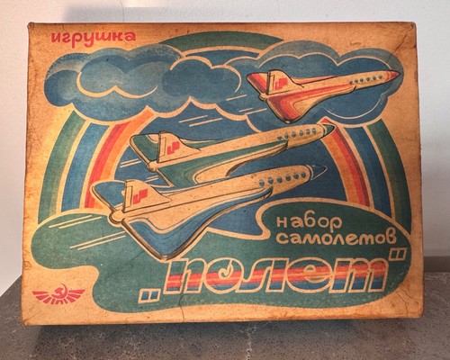 Vintage ussr 144 tin - tu-144,