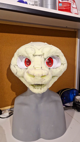 Hand carved foam fursuit head - foam,