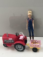 Barbie TRACTOR and Trailer Set Sweet Orchard Farm Vehicle Toy Mattel 2017