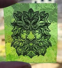Stained glass Green Man piece fragment kiln fired glass