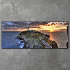 South Stack Lighthouse Sunset Canvas Home Ready To Hang Decor Print 125x50