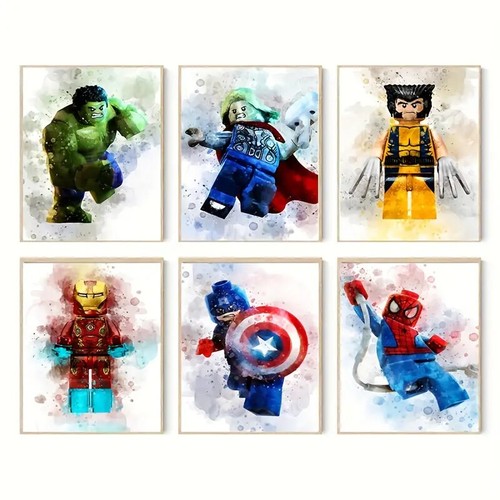 Lego superhero wall art canvas - superhero,