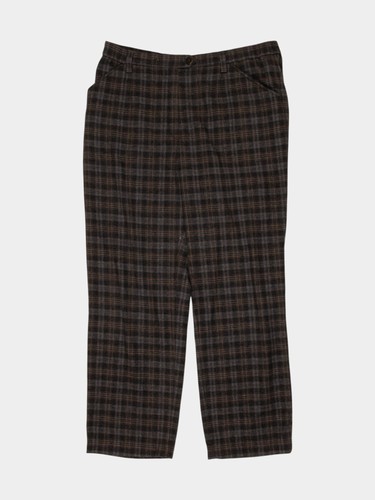 80s middle brown plaid - brown,
