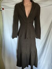 Walter Krines 40 Vintage Retro Wool Blend Brown Wartime Style Blazer And Skirt 