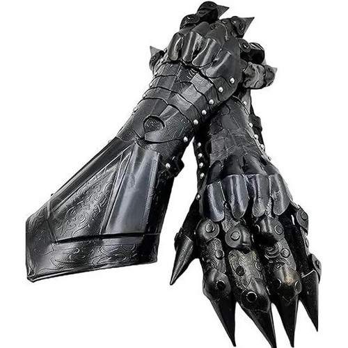 Medieval metal armor gauntlets - armor,