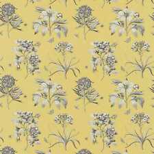 Sanderson Etchings & Roses Empire Yellow Curtain Fabric, Material 137cm width