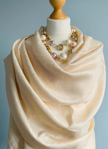 Cream ivory scarf cashmere - ivory, scarf,