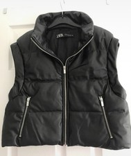 Zara Black Faux Leather Gilet