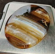 19thC. Large oval Antique Scottish banded Agate cabochon jeweller spare