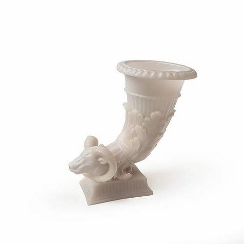 Vase with ram - vase, embossed