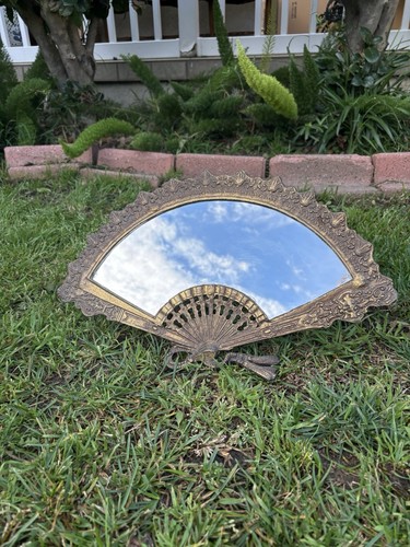 Vintage cast brass fan shaped - cast,