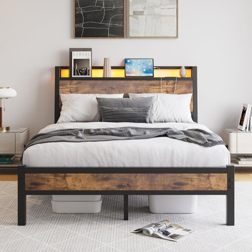 Double size bed frame - black, |