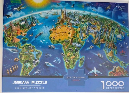 World map jigsaw - world, 1000