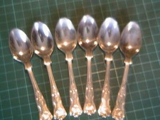 VINTAGE SILVER PLATED EPNS A1 6 KINGS PATTERN TEASPOONS 11CM BUTLER BRAND