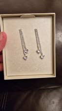drop earrings with hearts -