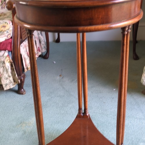 Round brown wooden side table - brown,