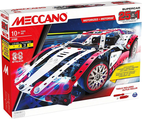 Meccano supercar 1 - supercar, 25-in-1