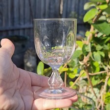 Georgian Wine Glass – Wide Stem with Air Bubble & Crimped Bowl c.1820–1840