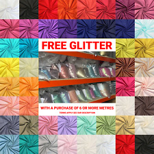 Plain Coloured Polycotton Fabric Material Sold By The Metre 65+Colours Discounts