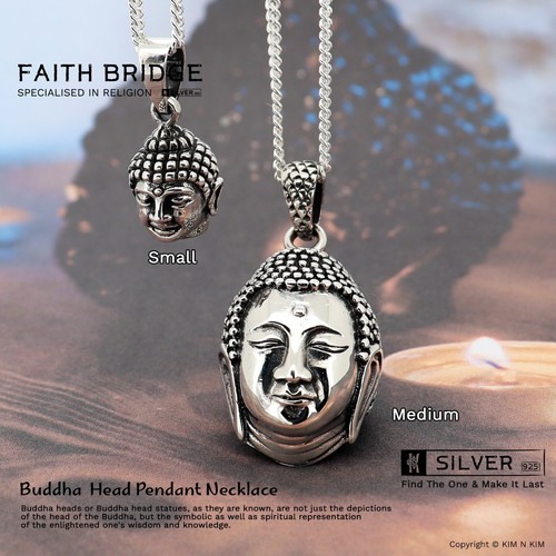 Buddha head pendant necklace - buddha,