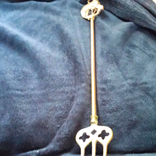Brass toasting fork with horse - fork,