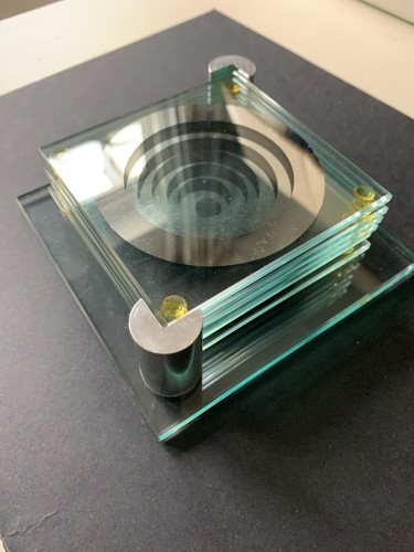 Vintage 1980s glass mirrored - glass,