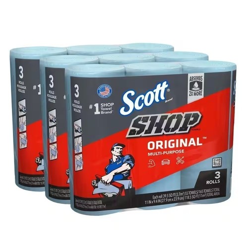 Blue shop towel cleaning wipes - towel,