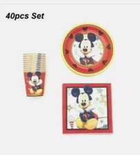 Red Mickey Mouse Birthday Party Decorations Plate Napkin Cup Tableware Supplies